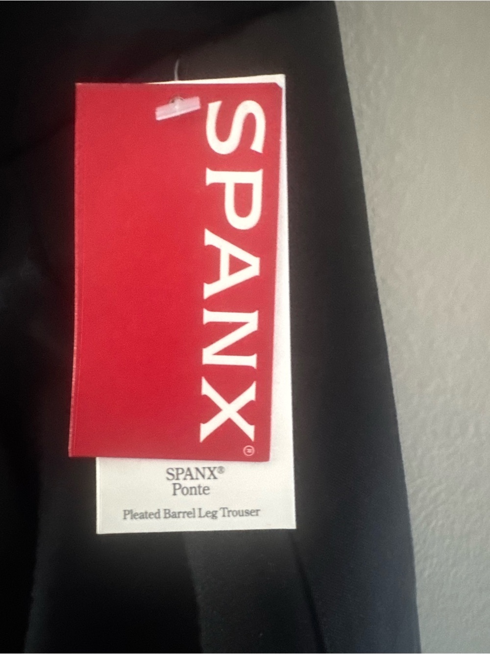 SPANX Black Ponte Pleated Barrel Leg Trouser